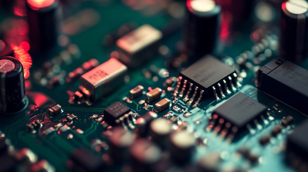 Close-up of a glowing circuit board symbolizing structured creative output