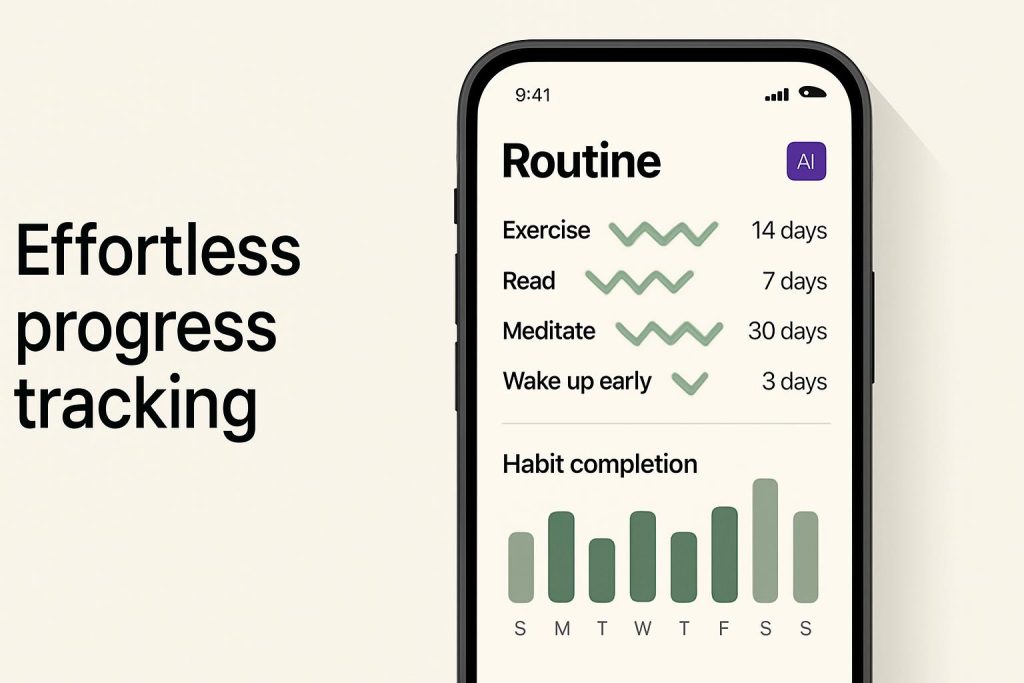 Track progress effortlessly with the Routine AI habit app