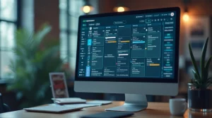 AI scheduler app optimizing a busy calendar for productivity.