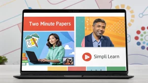 YouTube interface displaying AI tutorial thumbnails for beginners