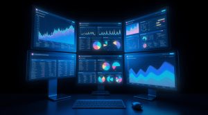 AI dashboard showing marketing analytics and conversion tracking for affiliate campaigns