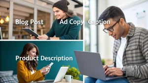 Visual diagram of Jasper AI templates and content generation process
