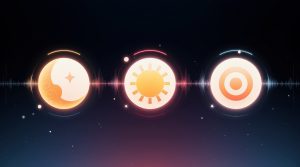 Icons representing Sleep, Nap, and Focus modes of Pzizz