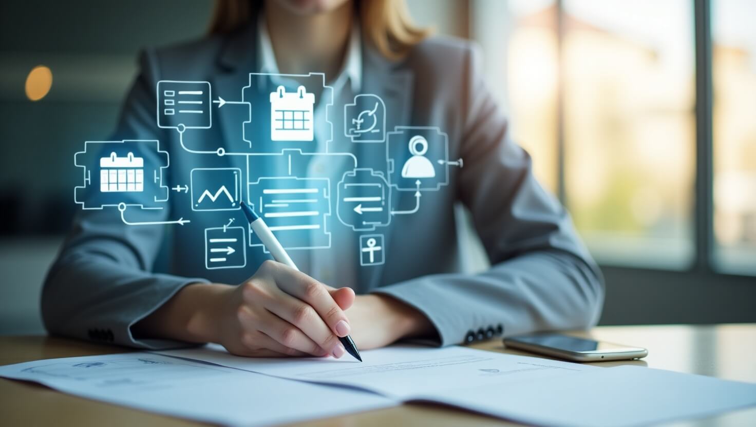 professional managing time with AI-powered smart calendar and focus tools