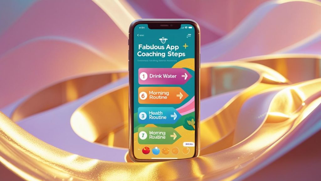 Smartphone showing Fabulous app routines as colorful path markers