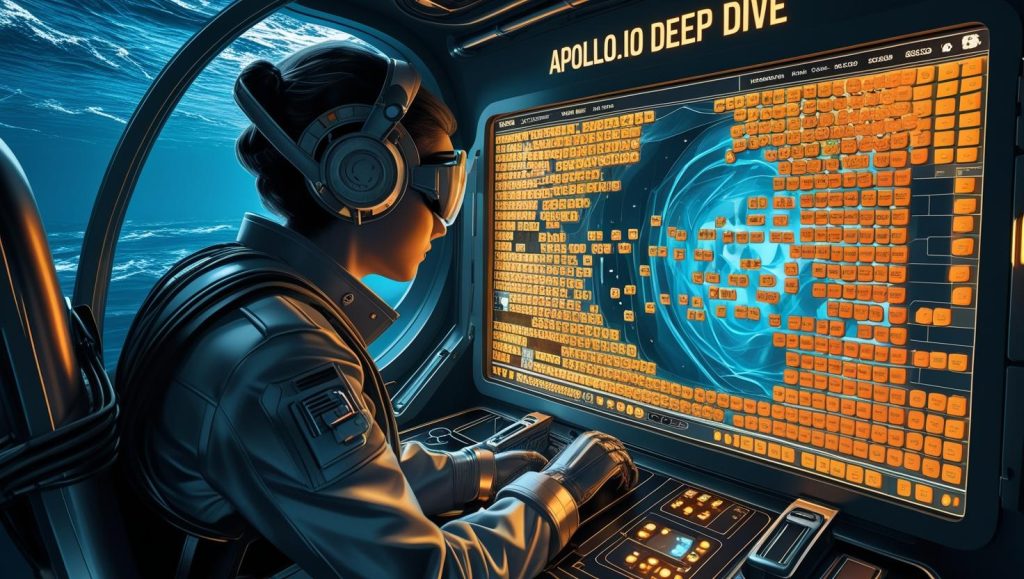 Sci‑fi submarine cockpit using Apollo.io sonar to locate B2B leads